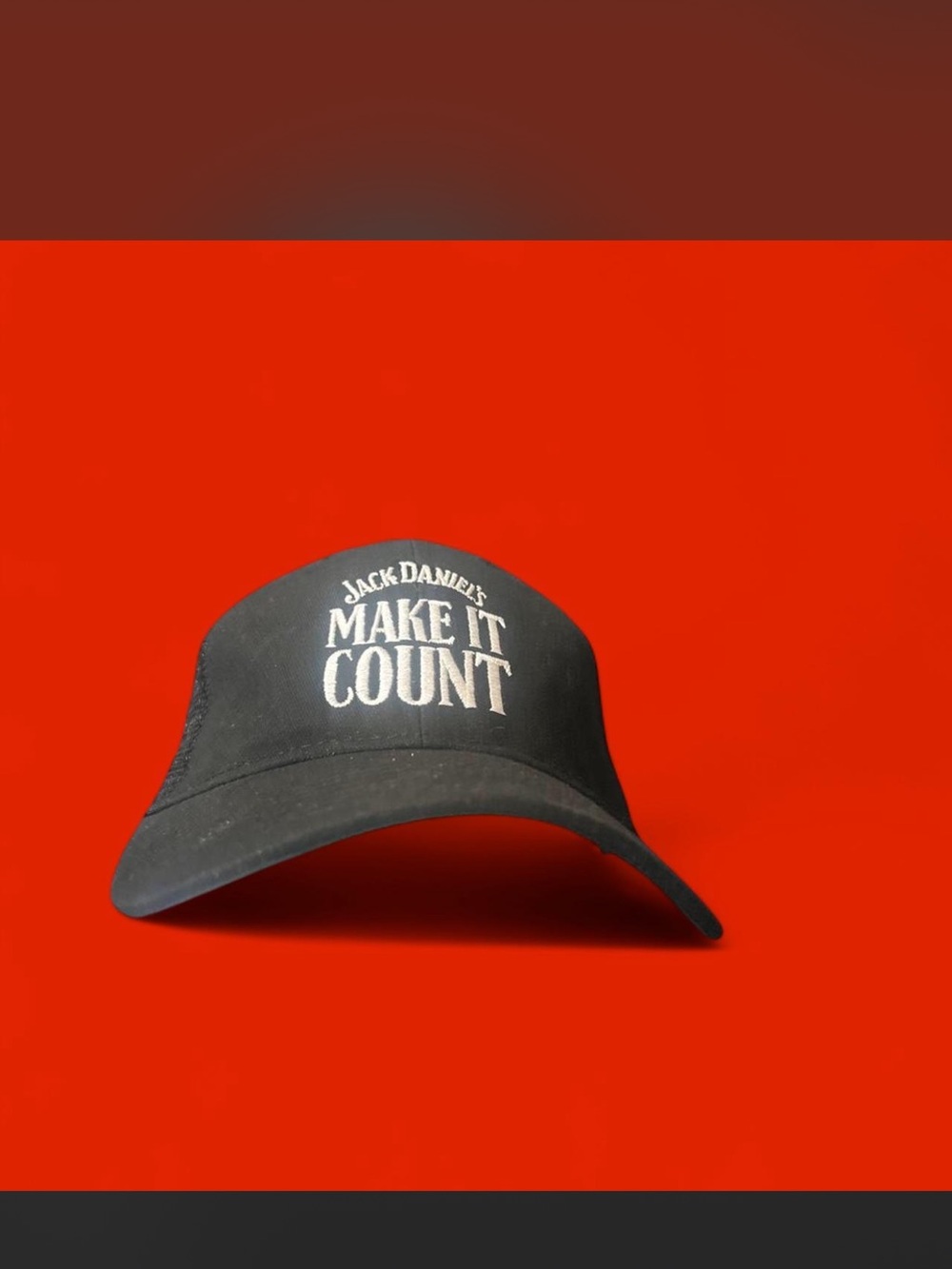 Jack Daniels Black Cap with White "Make It Count" Logo